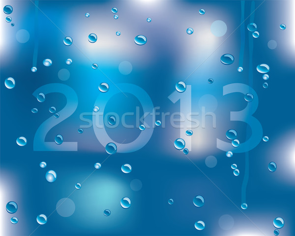 Foto stock: Feliz · año · nuevo · 2013 · mensaje · mojado · superficie · naturaleza