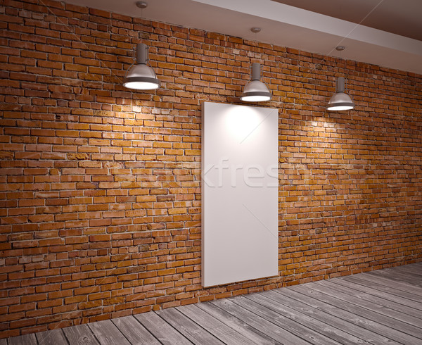 Banner on wall Stock photo © podsolnukh