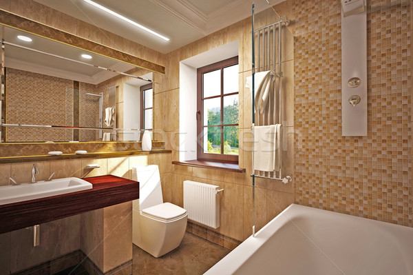 Interior design of  bathroom Stock photo © podsolnukh