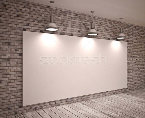 Banner on wall Stock photo © podsolnukh