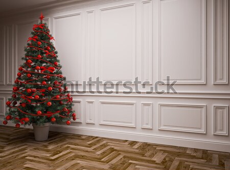 Noel iç ayrıntılar noel ağacı ev sineması ağaç Stok fotoğraf © podsolnukh