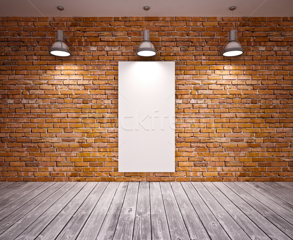 Banner on wall Stock photo © podsolnukh