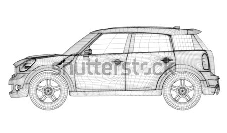 Auto 3D Modell Körper Struktur Sport Stock foto © podsolnukh