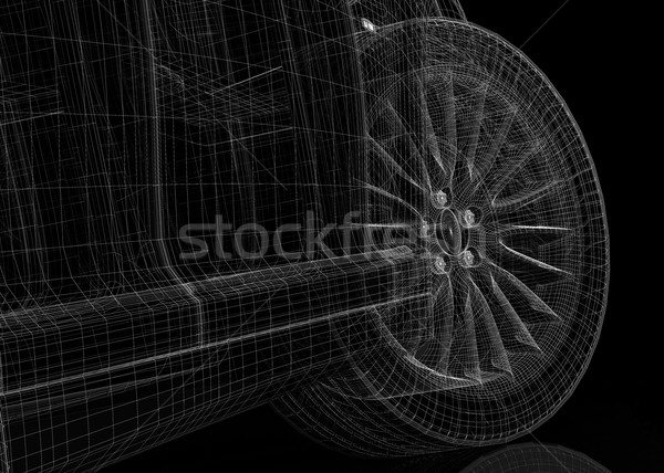 Maşină 3D model corp structura sportiv Imagine de stoc © podsolnukh