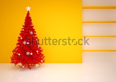 Рождества пусто интерьер рождественская елка огня зима Сток-фото © podsolnukh