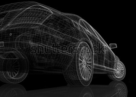 автомобилей 3D модель тело структуры проволоки Сток-фото © podsolnukh