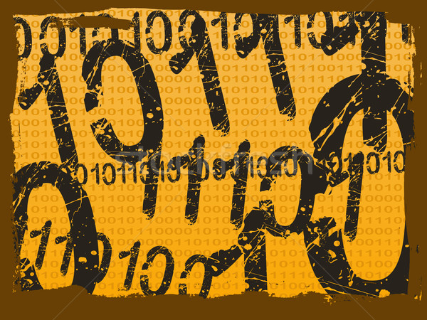 Binary Grunge Background - Orange Stock photo © PokerMan