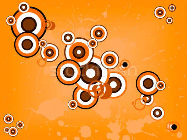 オレンジ レトロな サークル グランジ 塗料 フレーム ストックフォト © PokerMan