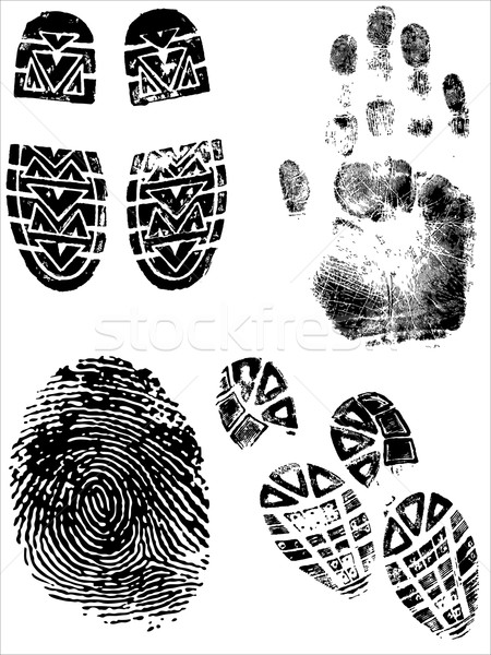 ShoePrints Handprints and Fingerprints Stock photo © PokerMan