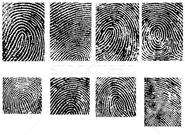 8 Fingerpinrt Crops  - 8 Separate vector illustrations Stock photo © PokerMan