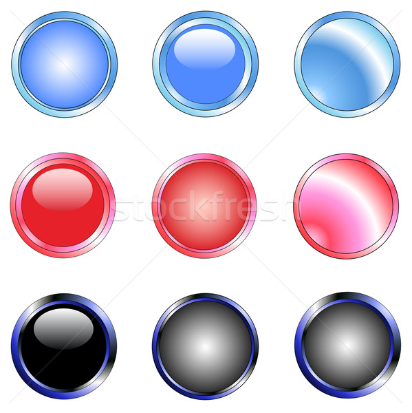 9 Shiny Web Buttons Stock photo © PokerMan