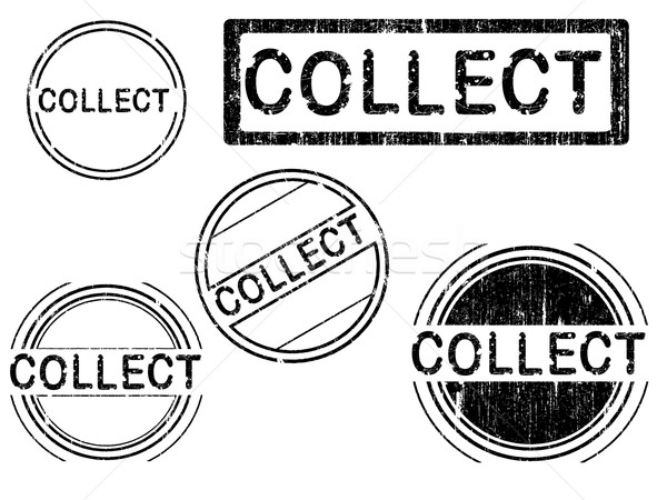 Stock photo: 5 Grunge Stamps - COLLECT