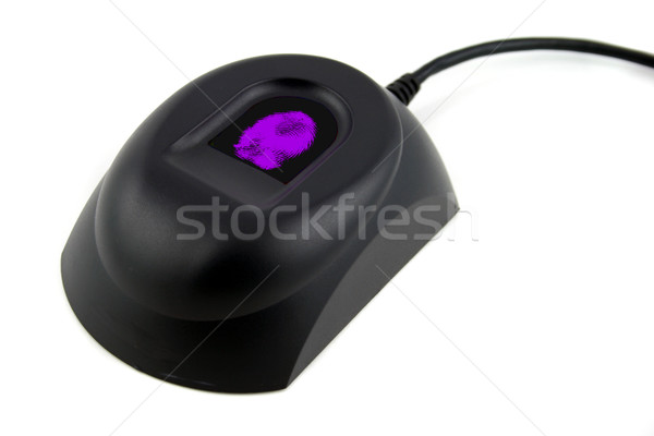 Dispositivo púrpura huellas dactilares aislado blanco clave Foto stock © PokerMan
