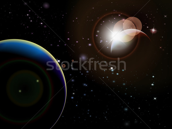 Eclipsa fantezie spaţiu scena cer textură Imagine de stoc © PokerMan