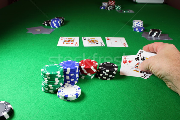 The winning hand - Showing quad kings Stock photo © PokerMan