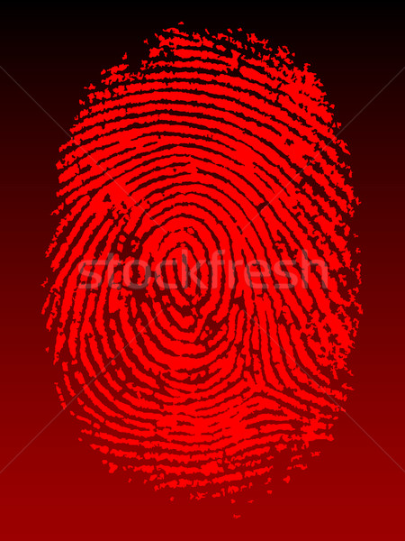 Stockfoto: Rood · vingerafdruk · vector · zwarte · transparant · kan