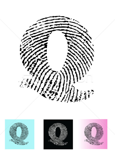 отпечатков пальцев алфавит буква q подробный письме Сток-фото © PokerMan