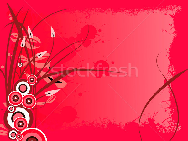 Stock foto: Rot · floral · Grunge · Vektor · Bild · Computer