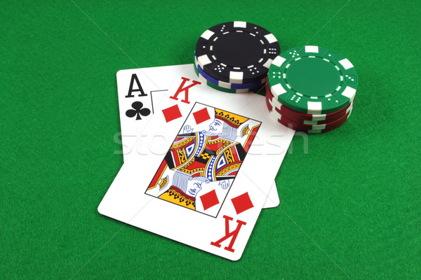 Duży as króla zielone poker Zdjęcia stock © PokerMan