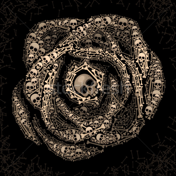 玫瑰 頭骨 骨頭 黑暗 eps8 全球 商業照片 © polygraphus