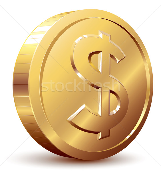Dollár arany érme dollárjel eps8 szervezett rétegek Stock fotó © polygraphus