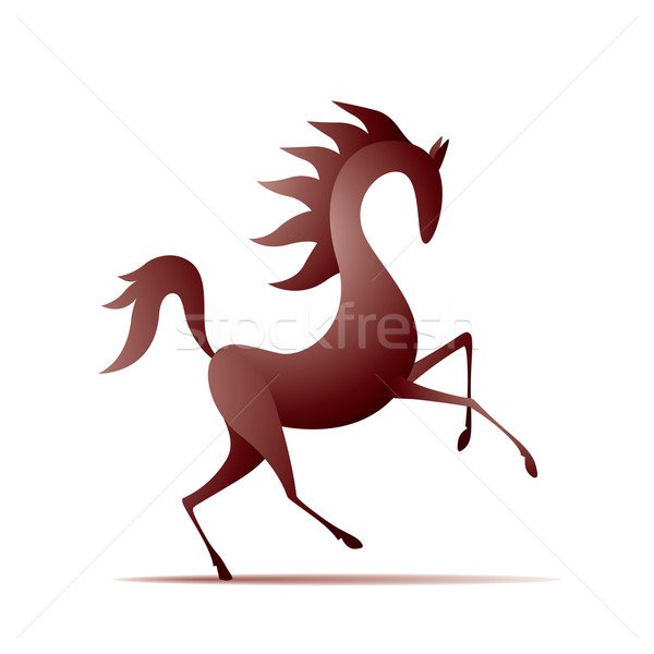 Ló dekoratív sziluett eps8 szervezett rétegek Stock fotó © polygraphus