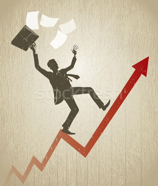 üzletember egyensúly vonal grafikon sziluett egyensúlyoz Stock fotó © polygraphus