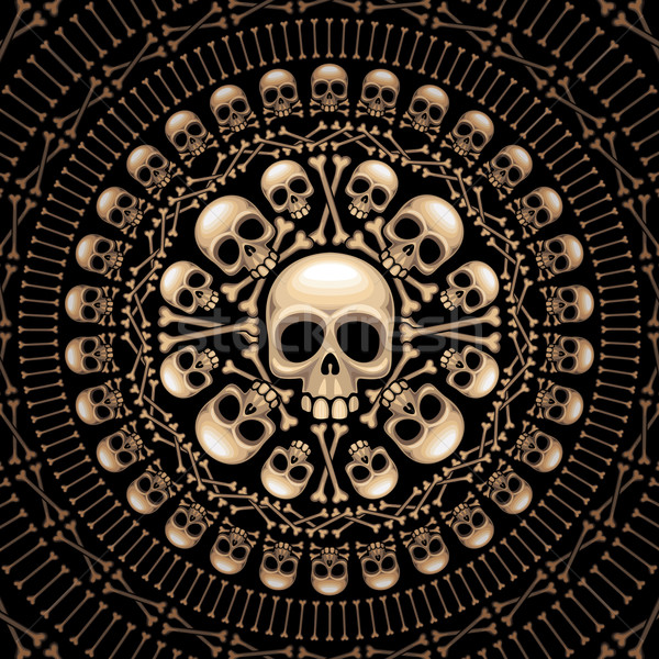 Skulls and bones rosette Stock photo © polygraphus