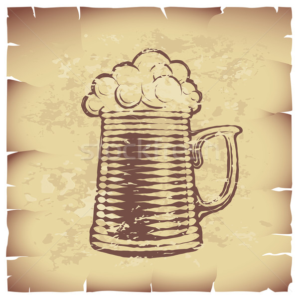 Bier glas oud papier eps8 globale Stockfoto © polygraphus