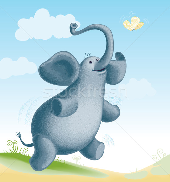 Elefánt pillangó álmok repülés ahogy eps8 Stock fotó © polygraphus