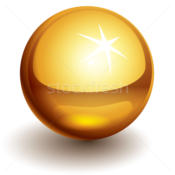 Foto stock: Vetor · ouro · bola · brilhante · eps10 · transparência