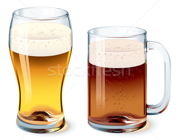 Bier glas mok geïsoleerd witte eps8 Stockfoto © polygraphus