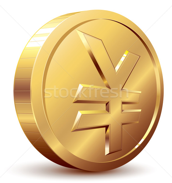 Yen munt gouden munt symbool eps8 georganiseerd Stockfoto © polygraphus