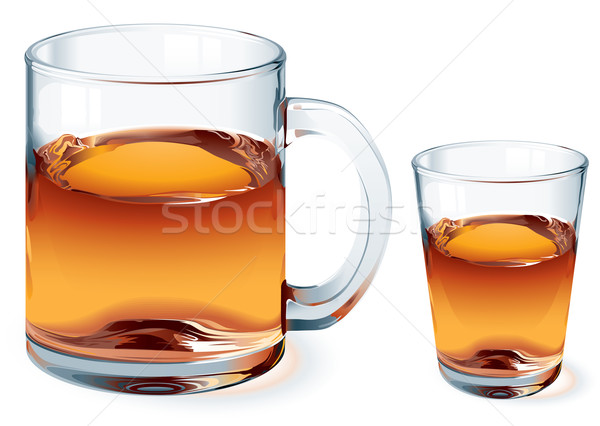 Vektor üveg tea bögre lövés whiskey Stock fotó © polygraphus