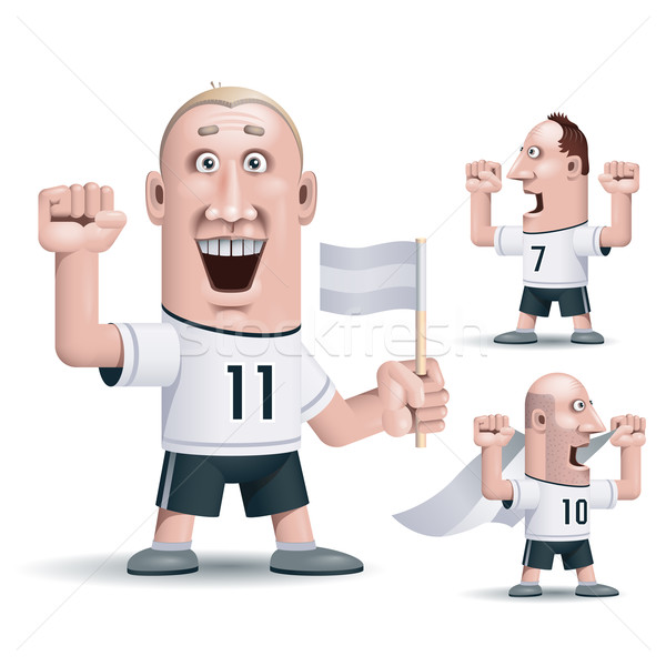 Voetbal fans drie vector eps10 doorzichtigheid Stockfoto © polygraphus