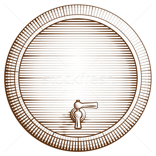 Vector houten vat gegraveerd exemplaar ruimte eps8 Stockfoto © polygraphus