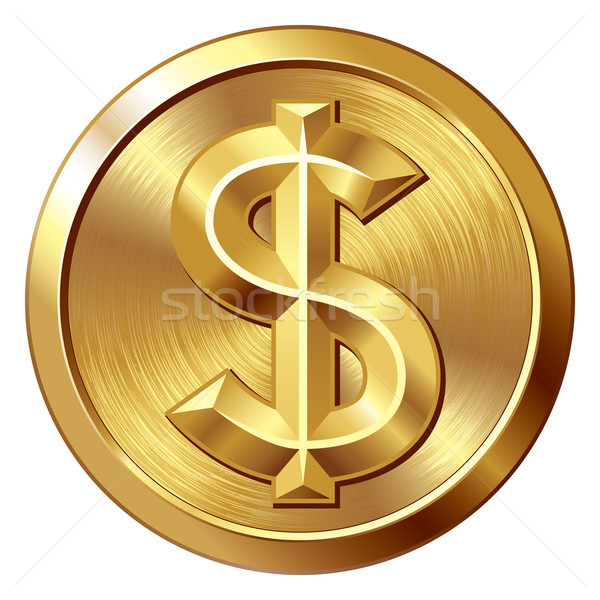 Dollar gouden munt dollarteken eps8 georganiseerd lagen Stockfoto © polygraphus