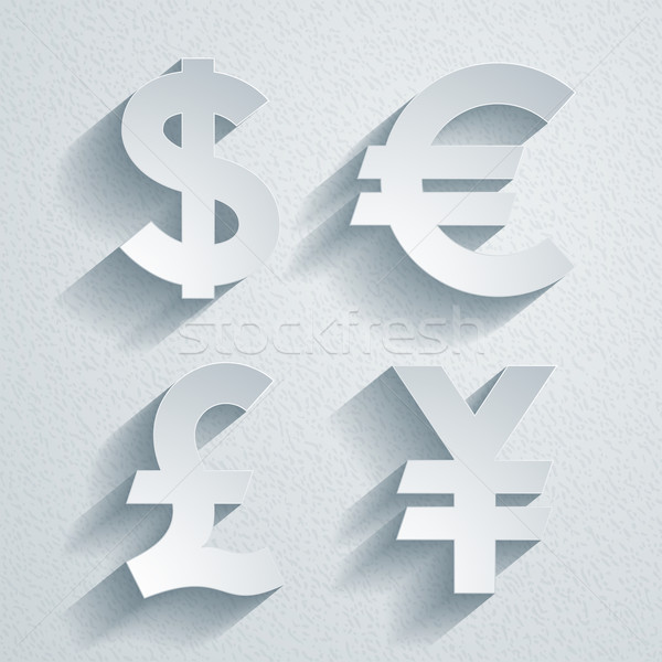 Valuta symbolen vector eps10 doorzichtigheid Stockfoto © polygraphus