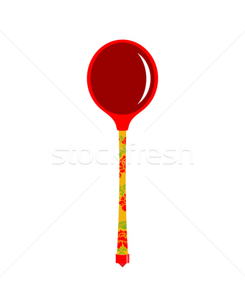 Russian wooden spoon folk cutlery. Russia Khokhloma pattern acce Stock photo © popaukropa