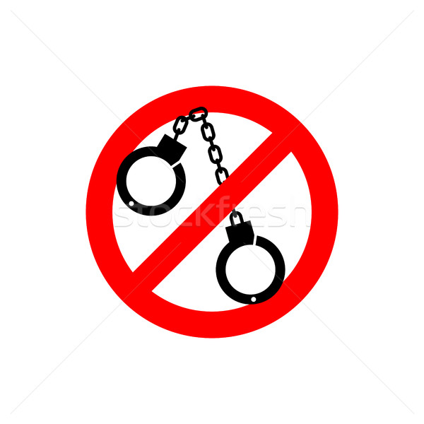 Stop police. handcuffs Prohibited sign. Ban cop Stock photo © popaukropa