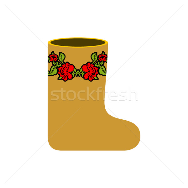 Russian winter boots (valenki) Khokhloma painting. Warm shoes in Stock photo © popaukropa