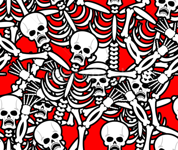 Hell seamless pattern. Skeleton in Sinners background. Ornament  Stock photo © popaukropa