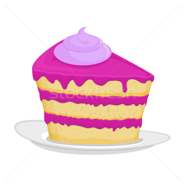 Bucata tort placă plăcintă izolat desert Imagine de stoc © popaukropa