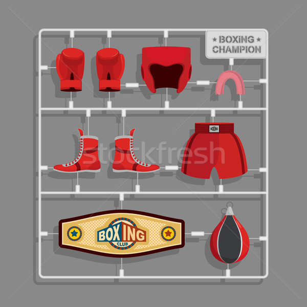 Box campion plastic model pregătire concurenta Imagine de stoc © popaukropa