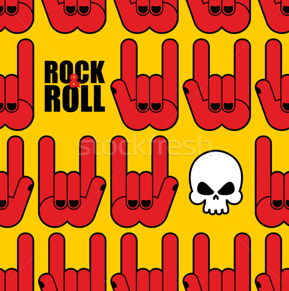 Rock toczyć czaszki znak ręką muzyki Zdjęcia stock © popaukropa