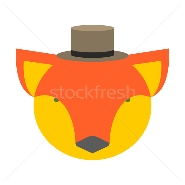 Fox twarz cute głowie dzieci Zdjęcia stock © popaukropa