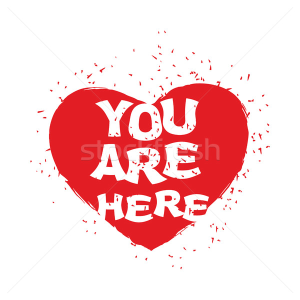 Are you here. Heart emblem for Illustration for Valentines Day Stock photo © popaukropa