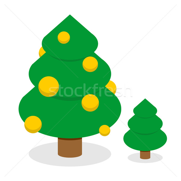 Christmas tree with gold balls. Decorated Holiday tree with Chri Stock photo © popaukropa