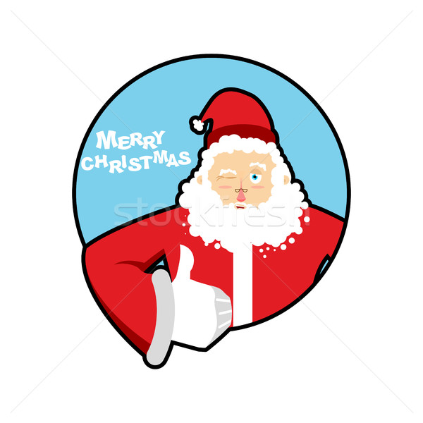 Santa Claus thumbs up well and winks. Sign all right. Merry Chri Stock photo © popaukropa