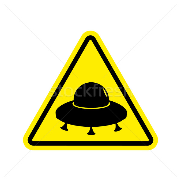 UFO Warning sign yellow. Aliens Hazard attention symbol. Danger  Stock photo © popaukropa